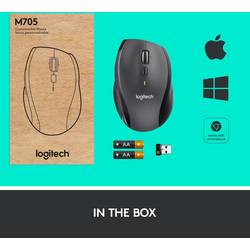 Logitech M705 Marathon laserová myš, přenos bezdrátový, 5 tlačítko, 1000 dpi, černá