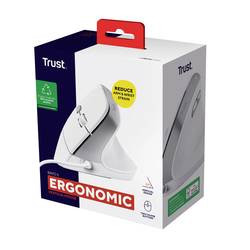 Trust BAYO II ERGONOMIC optická myš, přenos kabelový, 6 tlačítko, 2400 dpi, bílá