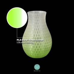 Maertz PMMA-1016-002 PMMA-1016-002 vlákno pro 3D tiskárny PLA filament vysoce lesklý (Glow+) 1.75 mm 1000 g zelená, Třpyt 1 ks