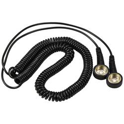 TRU COMPONENTS TC-12358916 ESD zemnicí kabel černá 3.6 m tlačítko 10 mm, tlačítko 10 mm