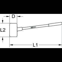 KS Tools 140.5259 Bezodskokové měkké kladivo, XL, 5500 g