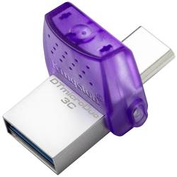 Kingston DataTraveler microDuo 3C USB flash disk Retail 256 GB nerezová ocel, fialová DTDUO3CG3/256GB USB 3.2 (Gen 1x1) , USB-C®