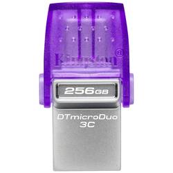 Kingston DataTraveler microDuo 3C USB flash disk Retail 256 GB nerezová ocel, fialová DTDUO3CG3/256GB USB 3.2 (Gen 1x1) , USB-C®