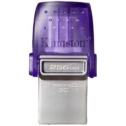 Kingston DataTraveler microDuo 3C USB flash disk Retail 256 GB nerezová ocel, fialová DTDUO3CG3/256GB USB 3.2 (Gen 1x1) , USB-C®