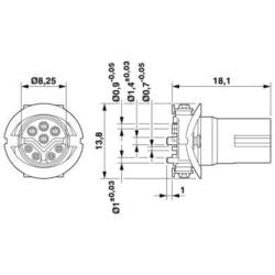 Phoenix Contact SACC-CI-M12FSY-8P SMD SH-SP sada předloh, 1418638, piny: 8, 5 ks