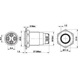 TRU COMPONENTS TC-GQ16F-10E/L/G/12V/S, TC-7494692 tlačítko antivandal, 16 mm, 48 V/DC, 2 A, 1 ks