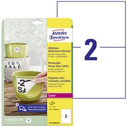Avery-Zweckform L4717REV-20 etikety odolné proti vlivům počasí 210 x 148 mm poylesterová fólie bílá 40 ks přemístitelné barevná laserová tiskárna, laserová