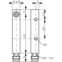Contrinex indukční senzor přiblížení 8 x 8 mm zarovnaná PNP DW-AS-623-C8-001