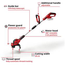 Einhell Power X-Change GE-CT 18/28 Li-Solo akumulátor strunová sekačka bez nabíječky, bez akumulátoru 18 V šířka sekání: 28 cm