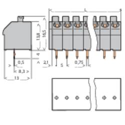 WAGO 250-508 pružinová svorkovnice 1.00 mm² Pólů 8 šedá 1 ks