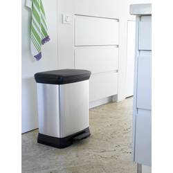 Curver DECO Bin 240642 odpadkový koš, 30 l, (š x v x h) 390 x 510 x 290 mm, stříbrná, černá, 1 ks