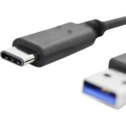 Digitus USB kabel USB 3.2 Gen1 USB-A zástrčka, USB-C ® zástrčka 1.00 m černá kulatý, oboustranně zapojitelná zástrčka, dvoužilový stíněný AK-300136-010-S