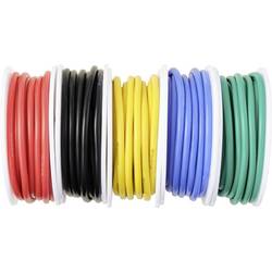 TRU COMPONENTS TC-14085032 Silikonová licna, 0.3 mm², červená, černá, žlutá, modrá, zelená, 1 sada