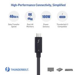 Renkforce Thunderbolt™ kabel Thunderbolt™ 4 Thunderbolt ™ (USB-C ®) zástrčka, Thunderbolt ™ (USB-C ®) zástrčka 0.80 m černá dvoužilový stíněný RF-5235980