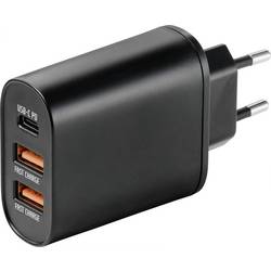 VOLTCRAFT UC-3ACX001 USB nabíječka, 2x USB A, 1x USB-C®, 38 W, Dodávka energie, černá