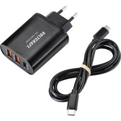 VOLTCRAFT UC-3ACX001 USB nabíječka, 2x USB A, 1x USB-C®, 38 W, Dodávka energie, černá