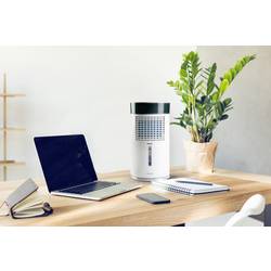 DOMO Air Cooler Chillizz ochlazovač vzduchu 9.6 W (Ø x v) 204 mm x 380 mm bílá, černá s časovačem, se zvlhčovačem vzduchu, LED displej