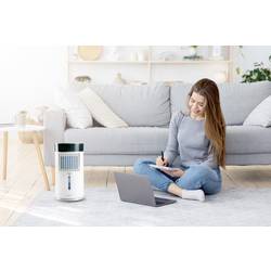 DOMO Air Cooler Chillizz ochlazovač vzduchu 9.6 W (Ø x v) 204 mm x 380 mm bílá, černá s časovačem, se zvlhčovačem vzduchu, LED displej