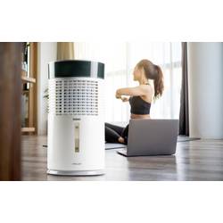 DOMO Air Cooler Chillizz ochlazovač vzduchu 9.6 W (Ø x v) 204 mm x 380 mm bílá, černá s časovačem, se zvlhčovačem vzduchu, LED displej