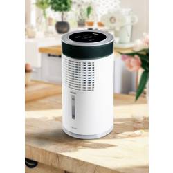DOMO Air Cooler Chillizz ochlazovač vzduchu 9.6 W (Ø x v) 204 mm x 380 mm bílá, černá s časovačem, se zvlhčovačem vzduchu, LED displej