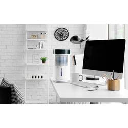 DOMO Air Cooler Chillizz ochlazovač vzduchu 9.6 W (Ø x v) 204 mm x 380 mm bílá, černá s časovačem, se zvlhčovačem vzduchu, LED displej