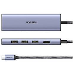 UGREEN USB-C® dokovací stanice CM511 6-in-1 USB-C Hub Vhodné pro značky (dokovací stanice pro notebook): univerzální vč. funkce nabíjení, integrovaná čtečka