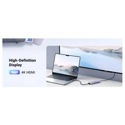 UGREEN USB-C® dokovací stanice CM511 6-in-1 USB-C Hub Vhodné pro značky (dokovací stanice pro notebook): univerzální vč. funkce nabíjení, integrovaná čtečka