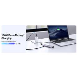 UGREEN USB-C® dokovací stanice CM511 6-in-1 USB-C Hub Vhodné pro značky (dokovací stanice pro notebook): univerzální vč. funkce nabíjení, integrovaná čtečka