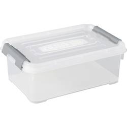 Curver 243810 Úložný box, HANDY, stohovatelné, (d x š x v) 294 x 194 x 110 mm, transparentní, stříbrná, 1 ks