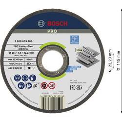 Bosch Accessories 2608603486 2608603486 řezný kotouč rovný 115 mm 1 ks ocel