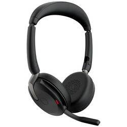 Jabra Evolve2 65 Flex Link380c MS Headset otevřená (On Ear) Bluetooth® stereo černá Potlačení hluku headset, Vypnutí zvuku mikrofonu, regulace hlasitosti,