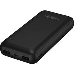 Ansmann PB212 powerbanka Li-Pol, 20000 mAh, Smart IC, microUSB, USB-C®, USB, černá, Indikátor stavu