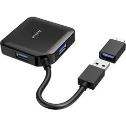 Hama 00200116 USB Hub 4 porty USB-A USB 3.0 5 GBit/s s konektorem USB C černá