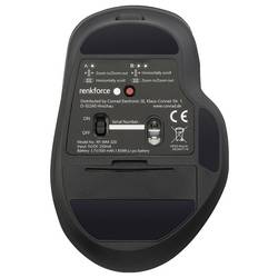 Renkforce RF-WM-220 optická myš, přenos bezdrátový, Bluetooth®, 11 tlačítko, 4800 dpi, černá