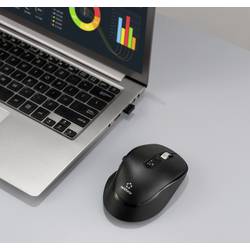 Renkforce RF-WM-220 optická myš, přenos bezdrátový, Bluetooth®, 11 tlačítko, 4800 dpi, černá