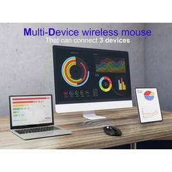 Renkforce RF-WM-220 optická myš, přenos bezdrátový, Bluetooth®, 11 tlačítko, 4800 dpi, černá
