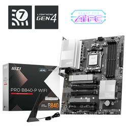 MSI PRO B840M-P WIFI6E AM5 mATX MB Základní deska Socket (PC) AMD AM5 Tvarový faktor Micro-ATX Čipová sada základní desky AMD® B840