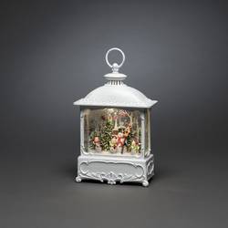 Konstsmide 4396-200 LED svítilna Santas s ptáky teplá bílá LED bílá naplněné vodou, časoměřič, s motivem sněhu, se spínačem