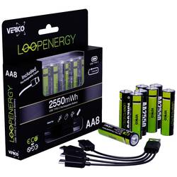 Verico LoopEnergy USB-C USB-C® akumulátor, Li-Ion, 1700 mAh, 1.5 V, 8 ks