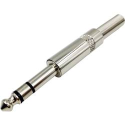 TRU COMPONENTS 1408830 jack konektor 6.35 mm zástrčka, rovná Pólů: 3 stereo stříbrná 1 ks