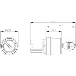 Siemens 3SU10504BF010AA0 3SU1050-4BF01-0AA0 klíčový spínač 1 x 90 ° IP66, IP67, IP69 / IP69K 1 ks
