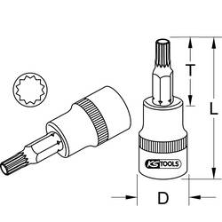 KS Tools 9183859 9183859 čtyřzub (XZN) Nástrčný klíč M8 3/8