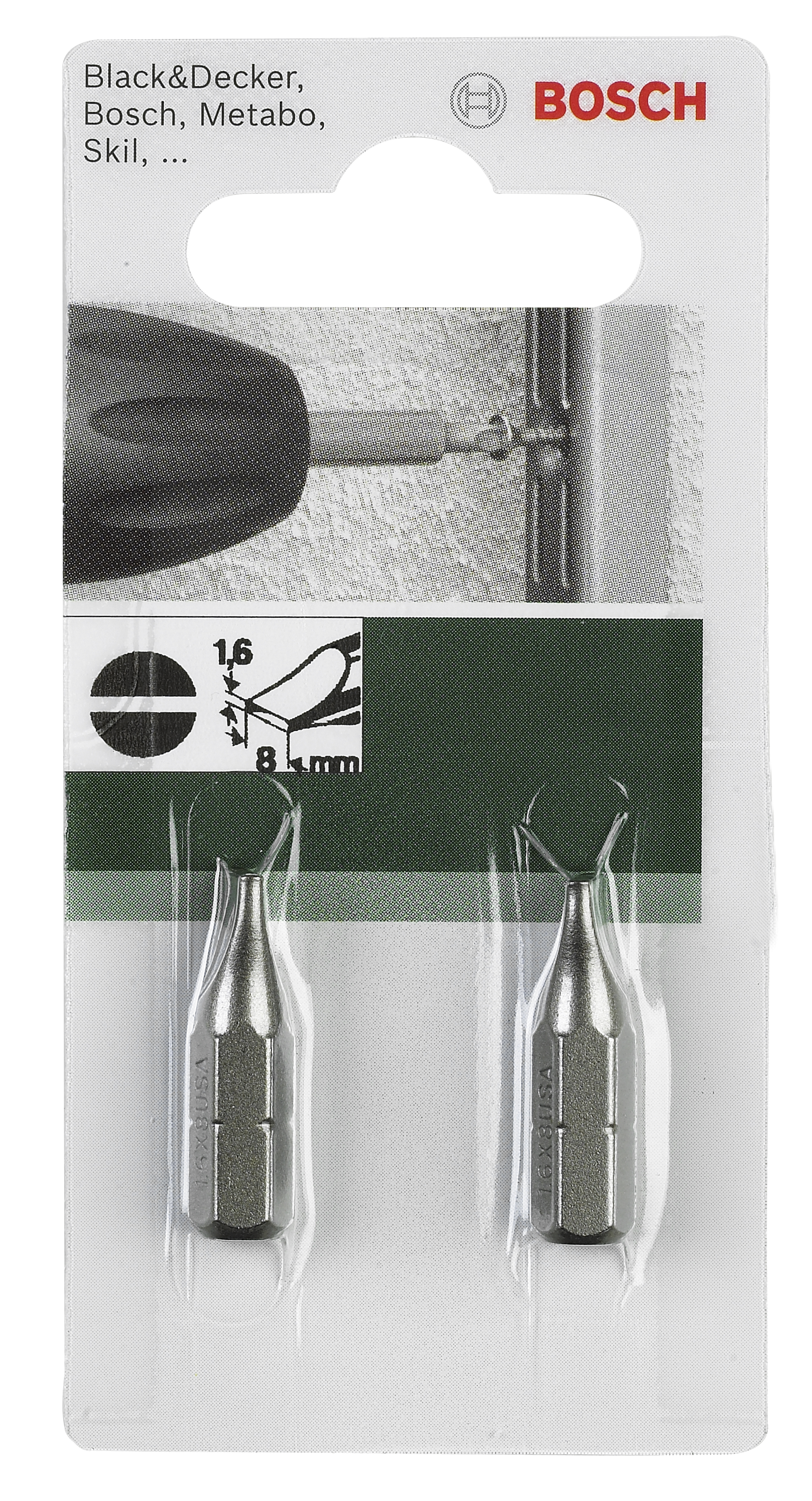 Bosch Accessories plochý bit 8 mm C 6.3 2 ks