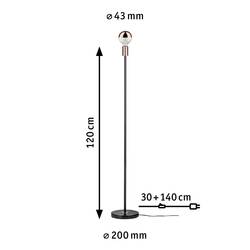 Paulmann Neordic Nordin 79614 stojací lampa LED E27 20 W černá, měď matná