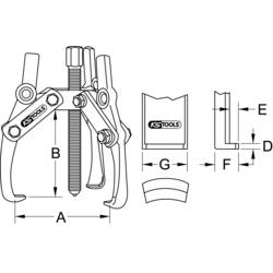 KS Tools 6303401 Stahovák Upínací rozsah 20 - 170 mm Počet háčků 3