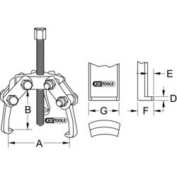 KS Tools 6303103 Stahovák pólů baterie Upínací rozsah 10 - 90 mm Počet háčků 3