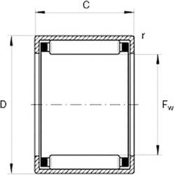 Jehlové ložisko HK UBC Bearing HK 1616 Ø otvoru 16 mm vnější Ø 22 mm počet otáček (max.) 10000 ot./min