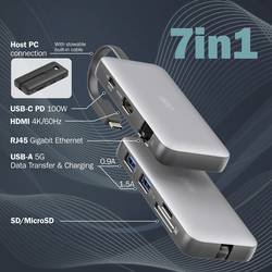 Digitus USB-C® dokovací stanice DA-70916 vč. funkce nabíjení, integrovaná čtečka karet, napájení USB-C®