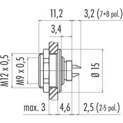 binder 09 0404 80 02 09 0404 80 02-20 přírubová zásuvka , 1 ks