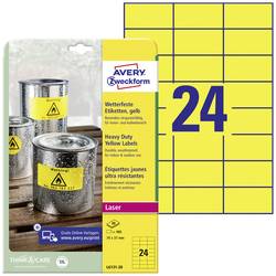 Avery-Zweckform L6131-20 Fóliové etikety 70 x 37 mm poylesterová fólie žlutá 480 ks trvalé barevná laserová tiskárna, laserová tiskárna, barevná kopírka,